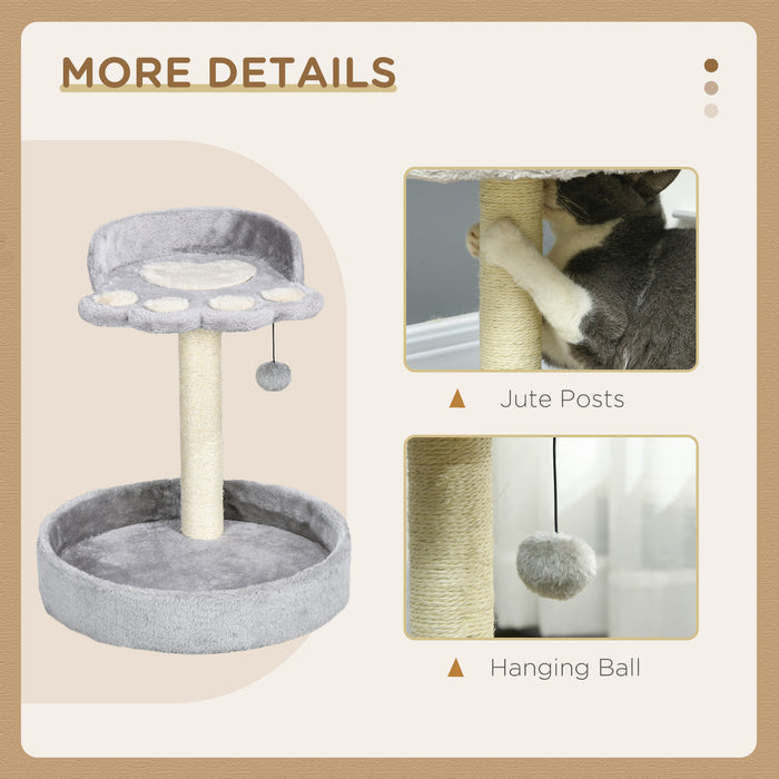 Cat Claw 44cm Tower - Light Grey Sisal Scratching Post for Cats - Ideal for Claw Maintenance & Play