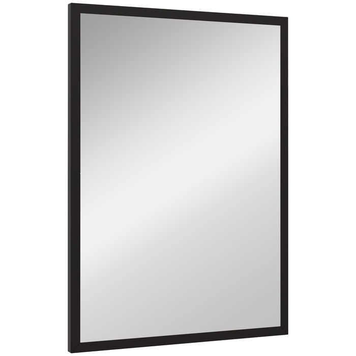 Bathroom Wall Mirror in Black – 70x50 cm Reflective Wall-Mounted Mirror – Perfect for Bedroom, Living Room, Hallway Decor