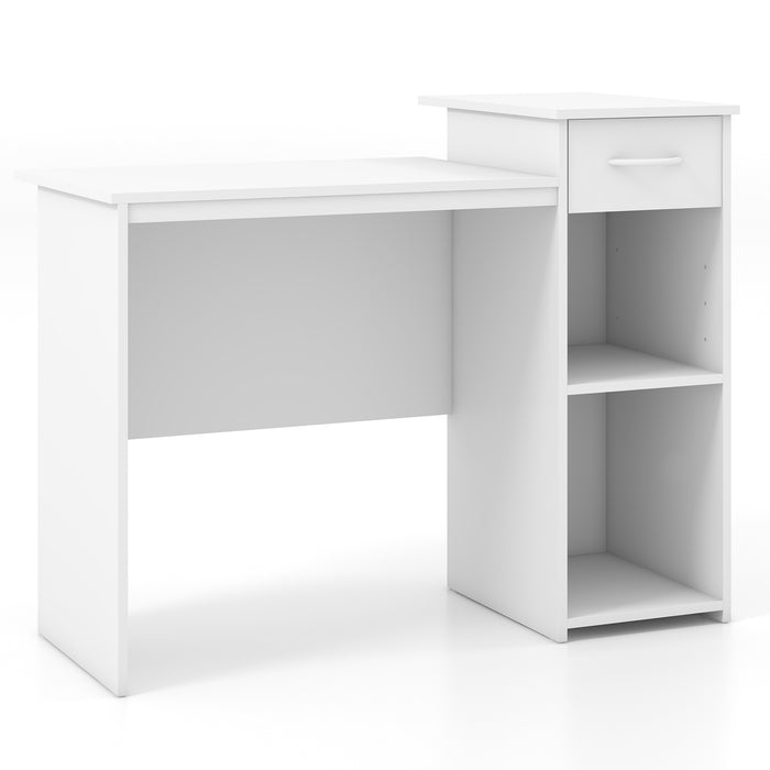 Modern Computer Desk - Adjustable Shelf and Cable Hole Feature - Ideal Workspace Solution for Home and Office