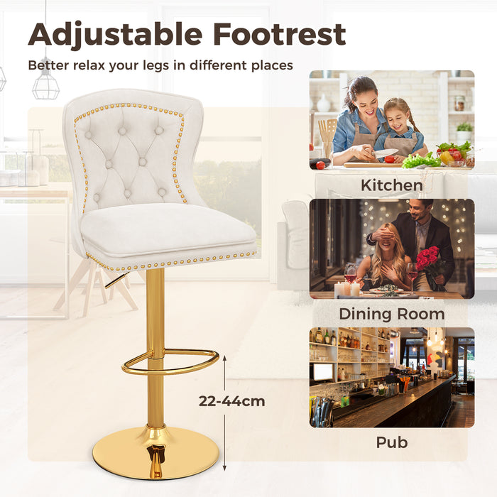 Velvet Bar Stool - Dutch Design with Comfortable Footrest - Perfect for Kitchen Counters and Bars