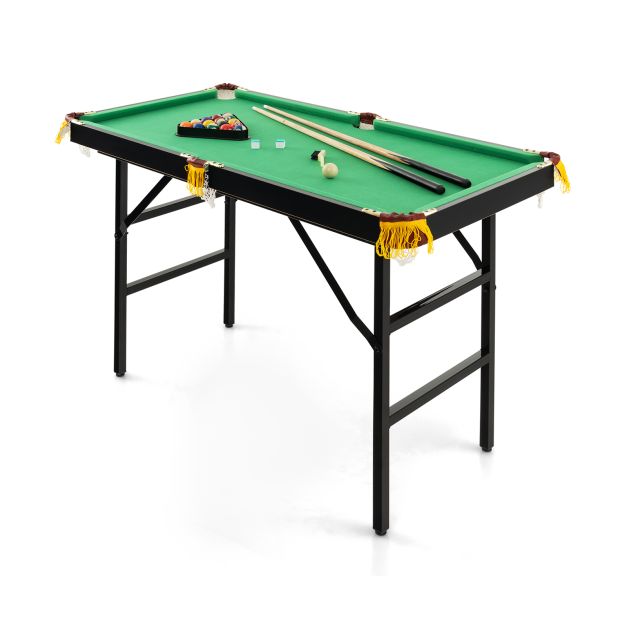 Portable Pool Table with Accessories Kit - Convenient Foldable Billiards Tabletop - Ideal for Home Entertainment and Family Activities