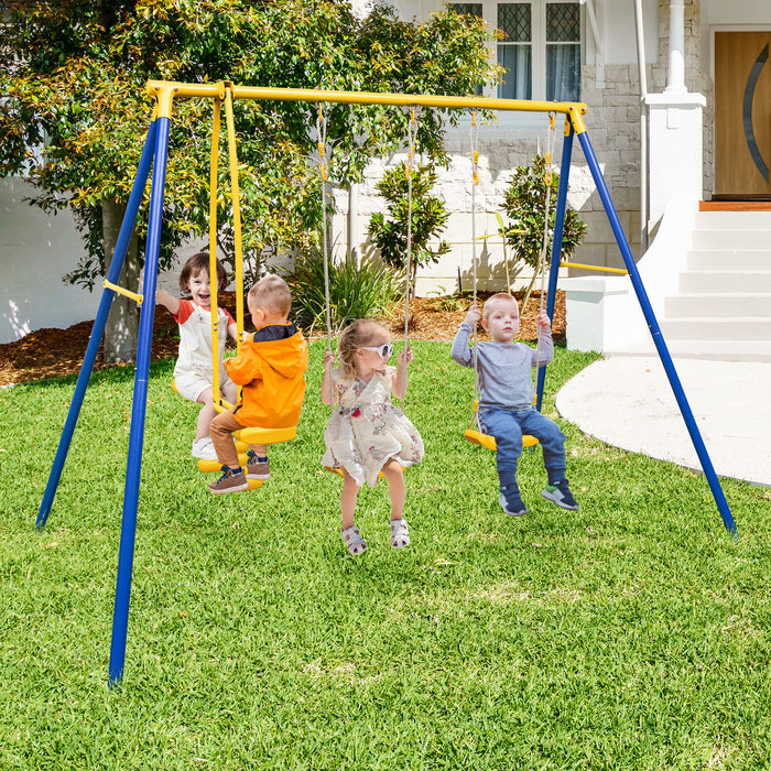 Heavy-Duty Children's Playset - Featuring 2 Swing Seats and 2 Glider Seats - Perfect for Kids Aged 3-12 Years