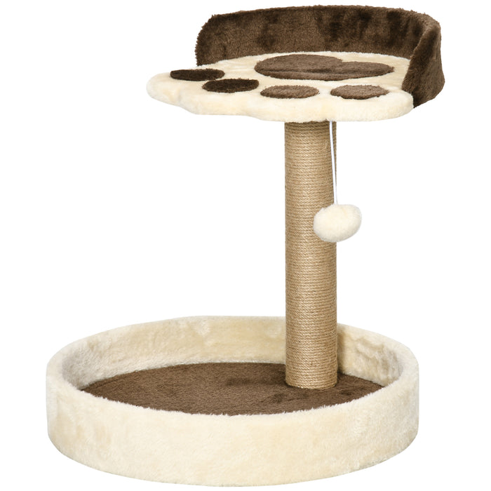 Jute Cat Scratching Tower - 44cm Claw-Shaped Scratch Post in Brown for Felines - Ideal for Scratch & Play, Keeps Claws Healthy