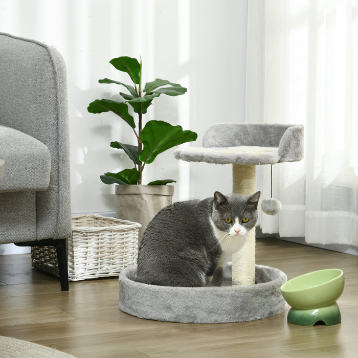 Cat Claw 44cm Tower - Light Grey Sisal Scratching Post for Cats - Ideal for Claw Maintenance & Play