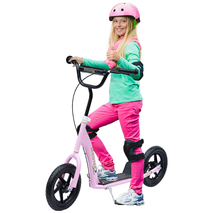 Kids' Stunt Scooter with 12" EVA Tires - Durable Push Scooter for Children, Pink Color - Fun & Safe Outdoor Ride for Young Teens