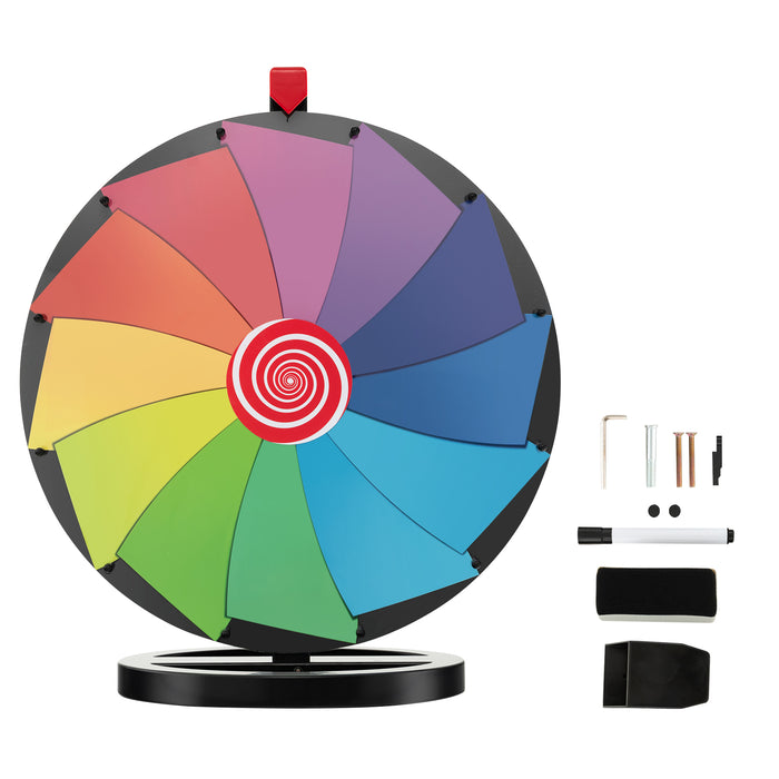 24" Carnival Prize Wheel - Colourful Spinning Game with Dry Erase Marker - Fun Activity for Parties, Events, Fundraisers