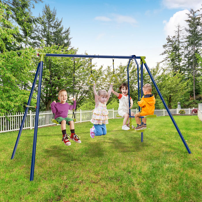 A-Frame Swing Set - 3-in-1 Multifunctional Design - Ideal for Outdoor Play and Physical Activity for Children