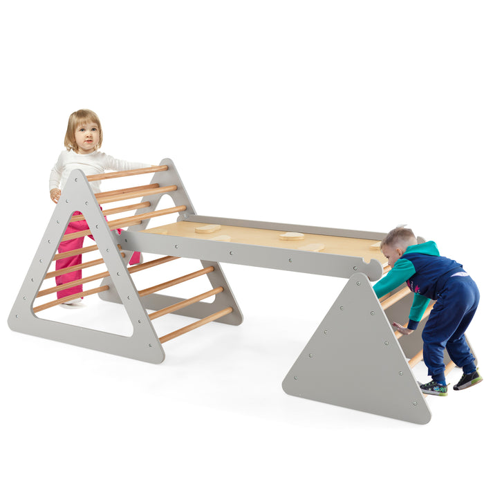 3 in 1 Climbing Toy Set - Includes Two Triangle Ladders and Double-Sided Ramp in Bright Colours - Perfect for Active Kids Seeking Fun and Adventure