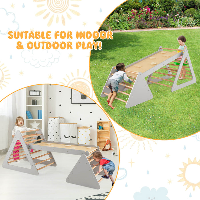 3 in 1 Climbing Toy Set - Includes Two Triangle Ladders and Double-Sided Ramp in Bright Colours - Perfect for Active Kids Seeking Fun and Adventure