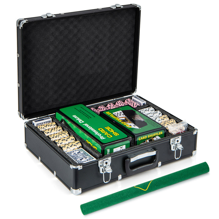 Poker Chip Set, 600 Pieces - 14 Gram Claytec Chips with Carrying Case - Perfect for Game Nights, Poker Enthusiasts and Collectors