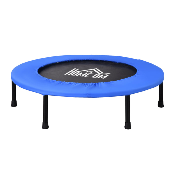 Compact 91cm Aerobic Trampoline Rebounder with Sponge Edge - Indoor/Outdoor Fitness Round Jumper, Blue - Ideal for Cardio Workouts and Core Training