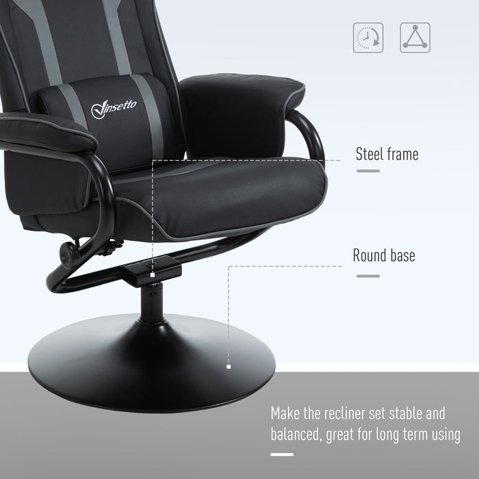 Racing Style Recliner Gaming Chair Set with Footrest - Ergonomic Video Game Seat with Headrest & Lumbar Support, Adjustable Backrest - Comfortable Gaming and Relaxation for Enthusiasts