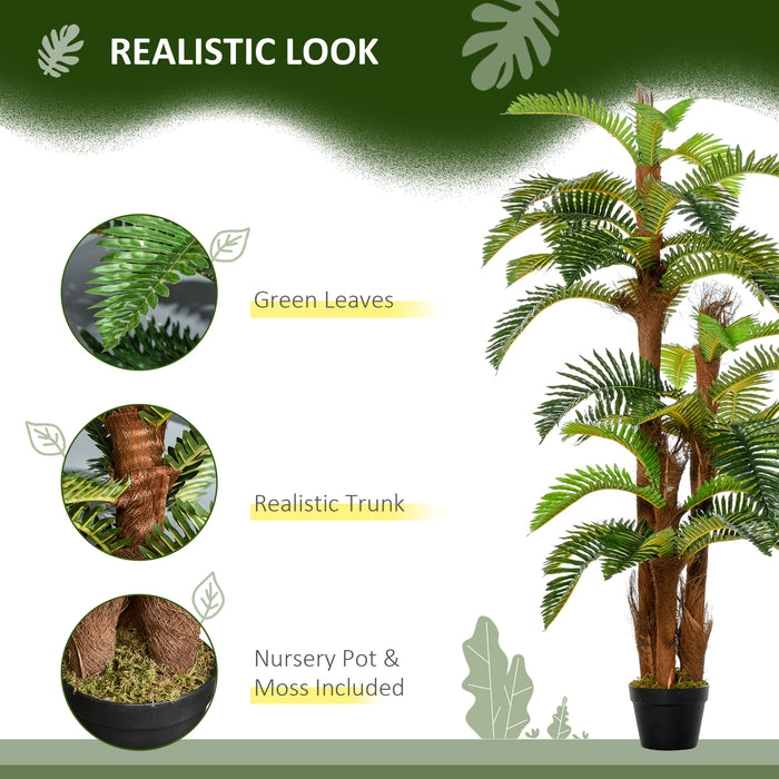 Artificial Fern Tree - 150cm/5FT with 36 Lush Leaves in Nursery Pot - Ideal for Indoor and Outdoor Decorative Greenery