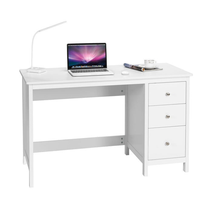 Contemporary Computer Desk - With 3 Storage Drawers and Home Office Design - Ideal for Work-from-Home Setup