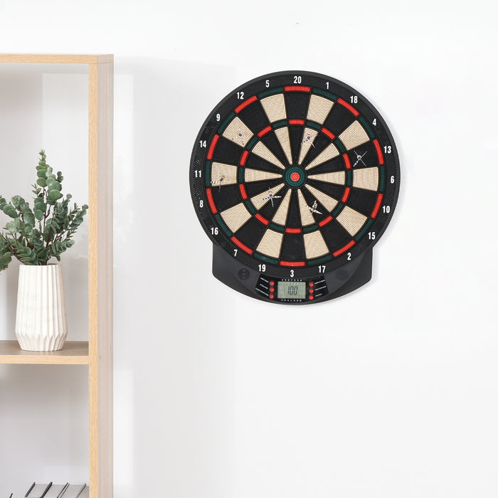 Electronic Dartboard with 6 Darts - Durable Plastic, Digital Scoring, Game Room Essentials - For Recreational Use and Family Fun