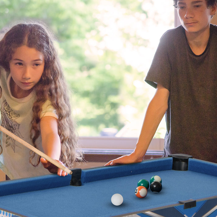 Combo Game Table 6-In-1 - Features Air Hockey, Billiards and Table Tennis - Perfect for Family Game Night or Entertainment Room