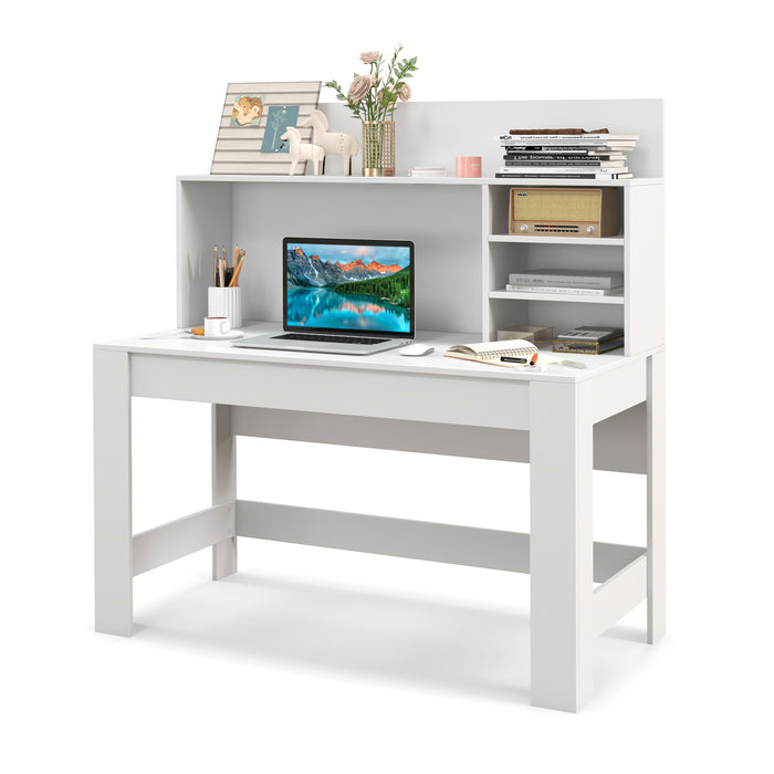 Modern Home Office Furniture - Computer Desk with Integrated Bookshelf - Ideal for Remote Workers and Students