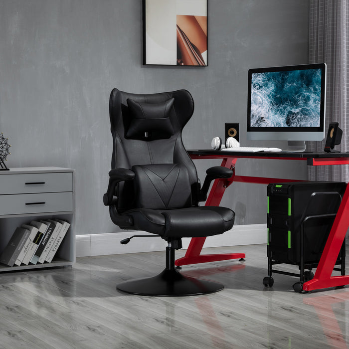 Ergonomic Racing Gaming Chair - Lumbar Support, Swivel Base, Flip-up Armrests, Integrated Headrest - Comfort for Gamers and Home Office Users