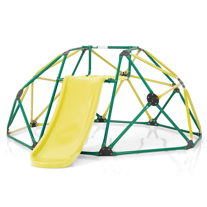 Dome Climber Brand - Geometric Outdoor Play Set with Slide in Green - Ideal for Encouraging Physical Activity Among Children