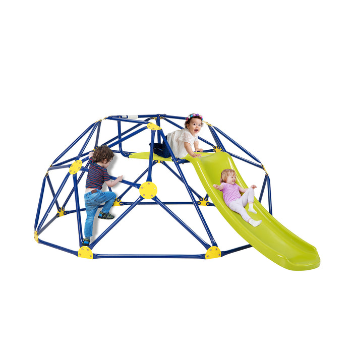 Dome Climber Brand - Geometric Outdoor Play Set with Slide in Green - Ideal for Encouraging Physical Activity Among Children