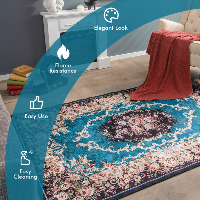 Traditional Boho Large Floor Mat - Anti-Slip Decorative Persian Style Rug - Ideal for Enhancing Living Room Aesthetics