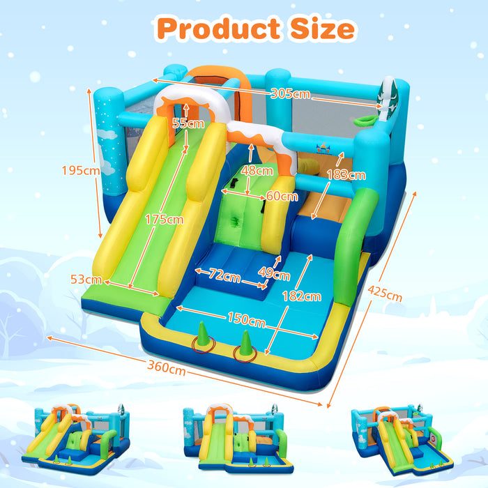 Jumbo Inflatable Brand - Bounce Castle with Long Slide and Large Ball Pit, Blower NOT Included - Perfect for Entertaining Kids at Parties Or Solving Space Problem for Fun Activities