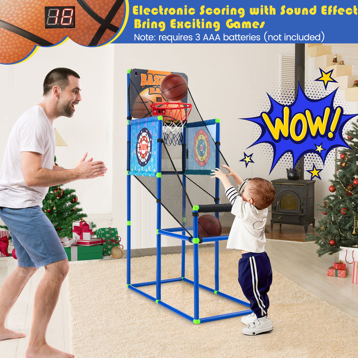 Kids Lane 2-in-1 Arcade Game - Basketball Scoring Fun with Electronic Scoreboard - Ideal for Competitive Play and Skill Development