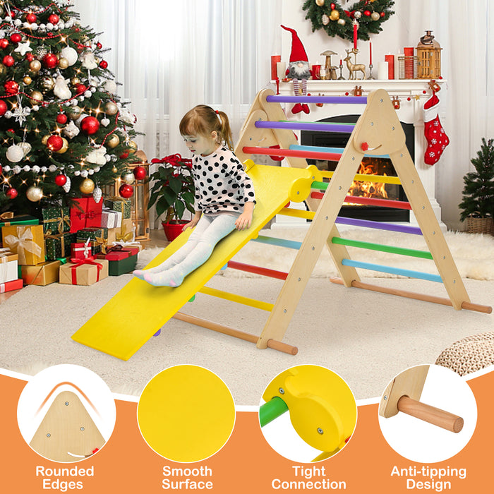 Little Mountaineers - Kids Adjustable Climbing Triangle with Reversible Ramp in Multicolor - Boosting Physical Development while Providing Fun Playtime Activities for Children