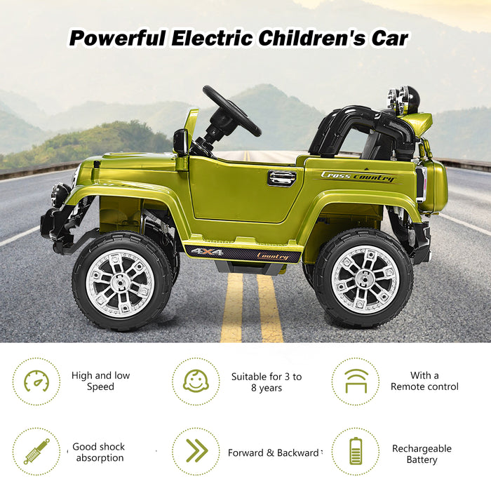 Jeep Style Kids Car, Battery Powered - Black Ride-on Toy Vehicle with Remote Control - Ideal Fun and Adventure for Little Explorers