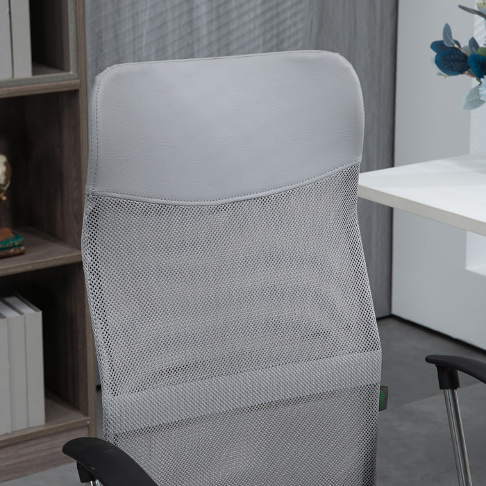 Ergonomic Mesh Office Chair with Adjustable Height and Tilt - Light Grey Comfort Seating Solution - Ideal for Home and Office Use