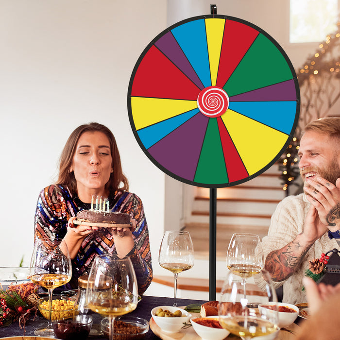 Prize Wheel with Stand - 76 cm Quality Spinning Game Equipment - Ideal for Trade Shows, Fundraisers and Parties