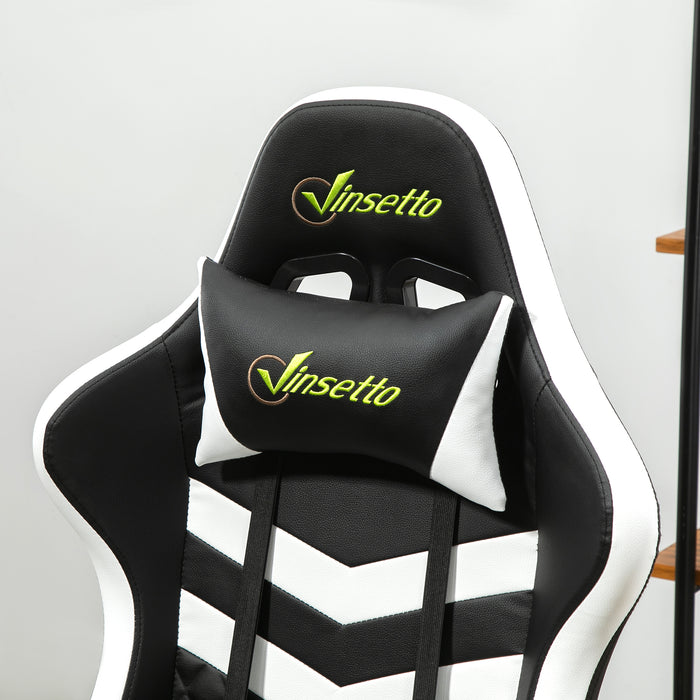 Racing Gaming Chair - Ergonomic Desk Chair with Lumbar Support, Headrest & Swivel Wheels - Comfortable PVC Leather for Home Office Gamers