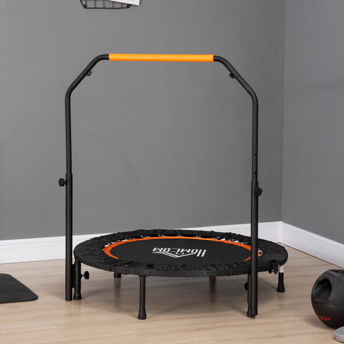 Foldable 40-Inch Mini Fitness Trampoline - Adjustable Foam Handle, Indoor/Outdoor Cardio Rebounder - Ideal for Adult Exercise and Weight Loss Training
