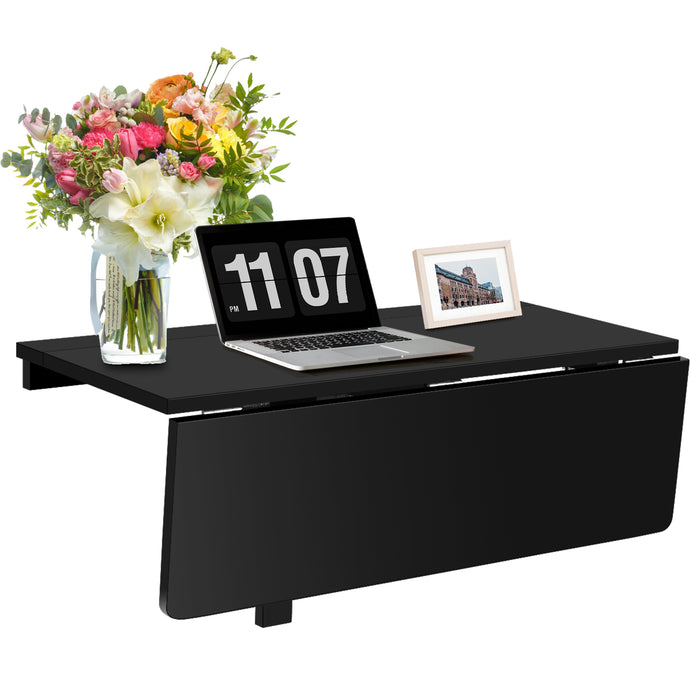 Wall Mounted Folding Table, Model 80x60 cm - Drop Leaf Floating Writing Desk - Perfect for Space-Saving Home Office Solutions