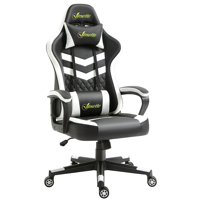 Ergonomic Racing-Style Gaming Chair - Adjustable Lumbar Support, Headrest, 360° Swivel Casters, Premium PVC Leather - Comfortable Home Office Chair for Gamers and Professionals