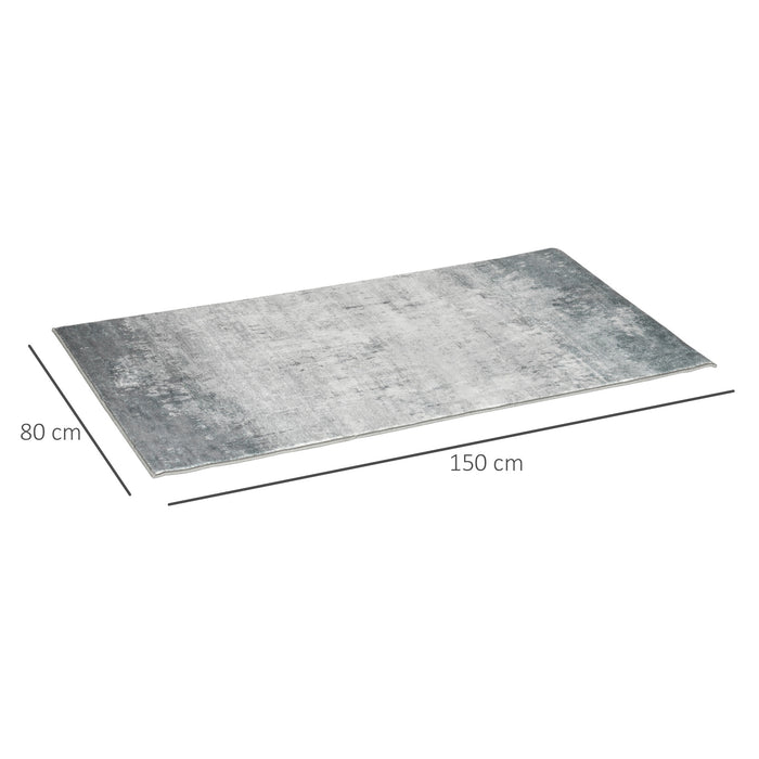 Modern Ink Render Grey Rug - Contemporary Area Rug for Home Decor - Ideal for Living Room, Bedroom, Dining Space, 150 x 80cm