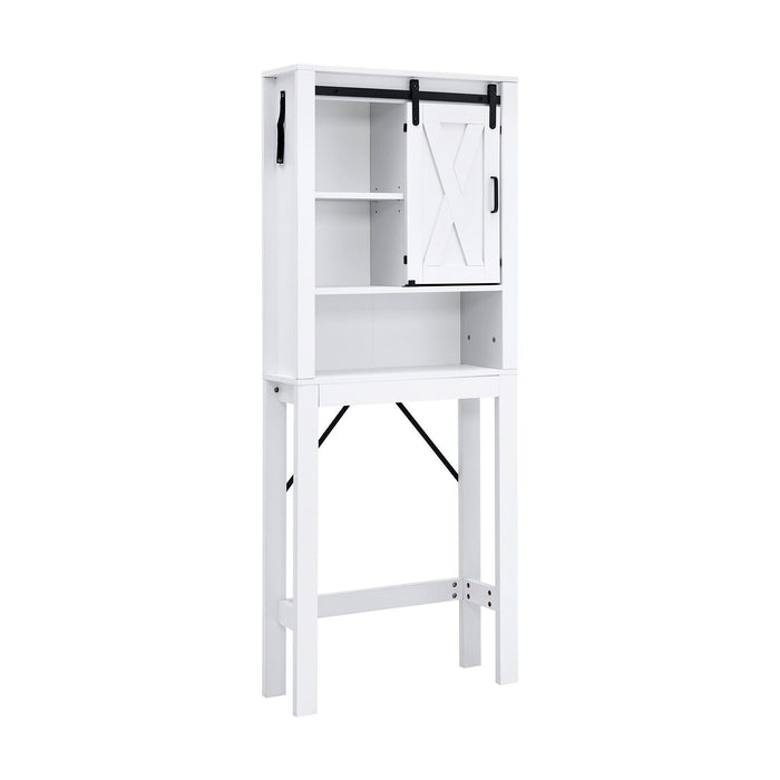 Over-The-Toilet Free Standing Storage Cabinet in White - Ideal Bathroom Space Saving Solution