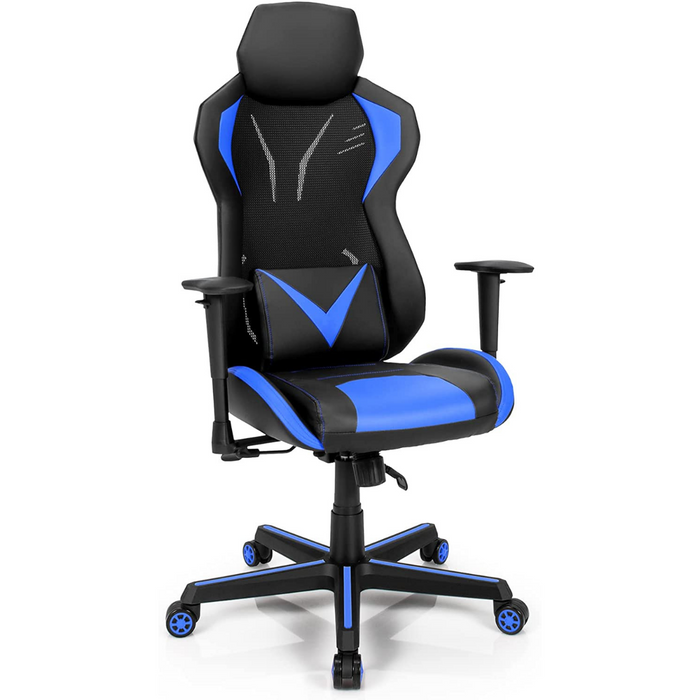 Ergonomic Gaming Chair - Blue Comfort with Tilting Function - Game Enthusiasts and Posture Correction Solution