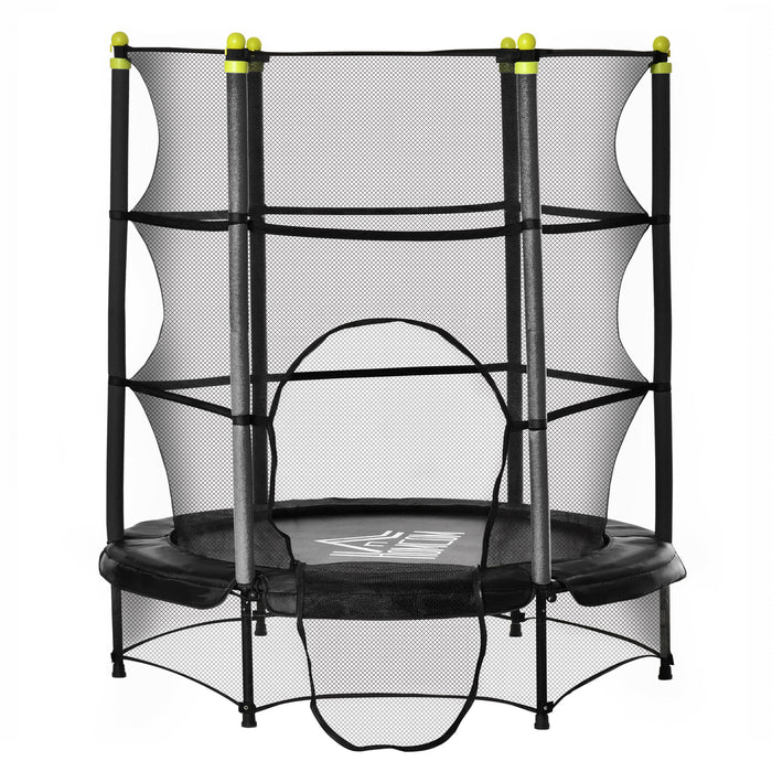 Kids' 5.2FT Trampoline with Enclosure - Indoor/Outdoor Bouncing Fun - Safe Play for Toddlers and Children Ages 3-10 Years, Black