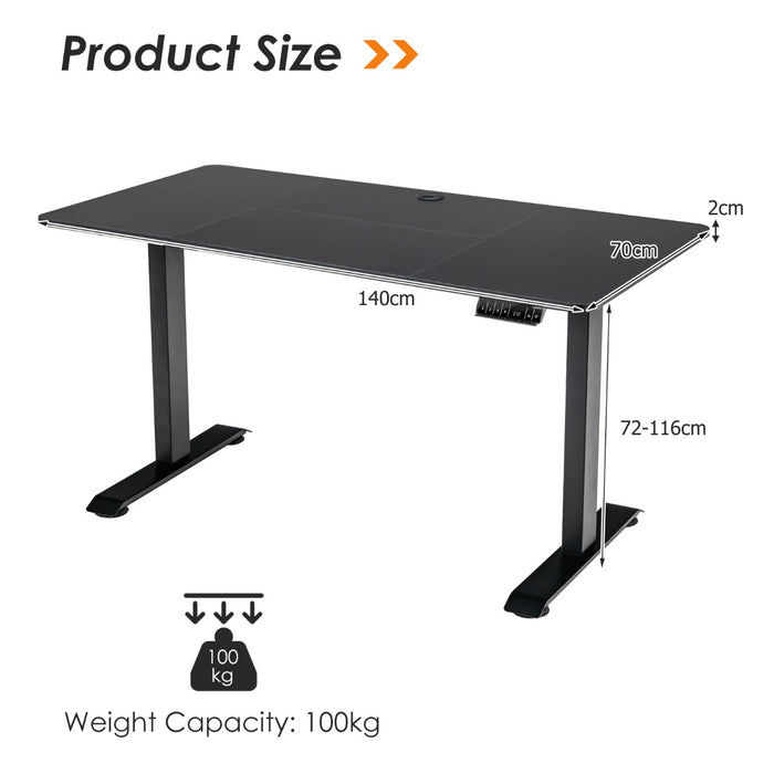 Height Adjustable Electric Desk - Memory Smart Presets, Anti-Collision Feature, Standing Mode - Ideal for Health-Conscious Professionals