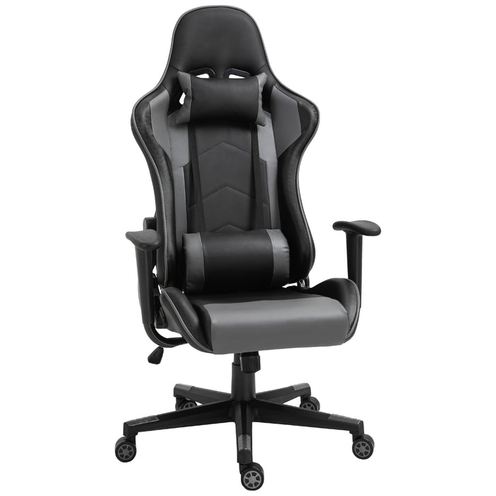 High Back Racing Gaming Chair - Ergonomic PU Leather Recliner with Headrest and Lumbar Cushion - Comfortable Seating for Gamers and Home Office Users