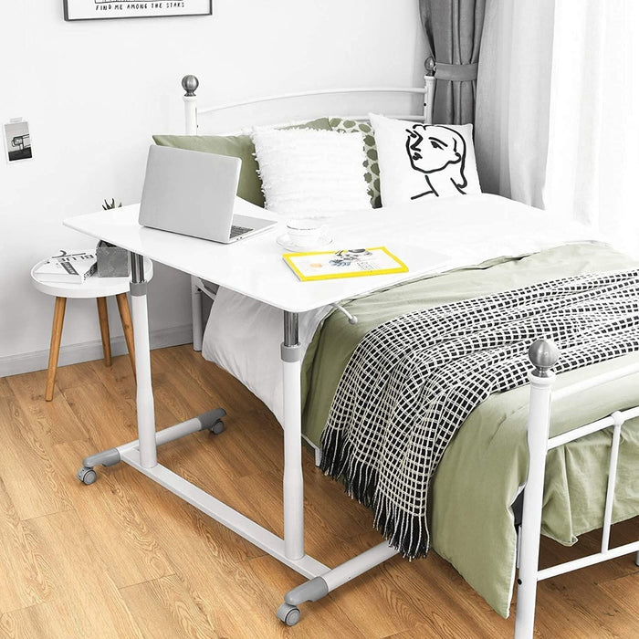 Adjustable Height Laptop Table - Wheeled Design for Easy Mobility, Ideal for Home and Office Use - Perfect for Remote Workers, Students, and the Mobility Impaired