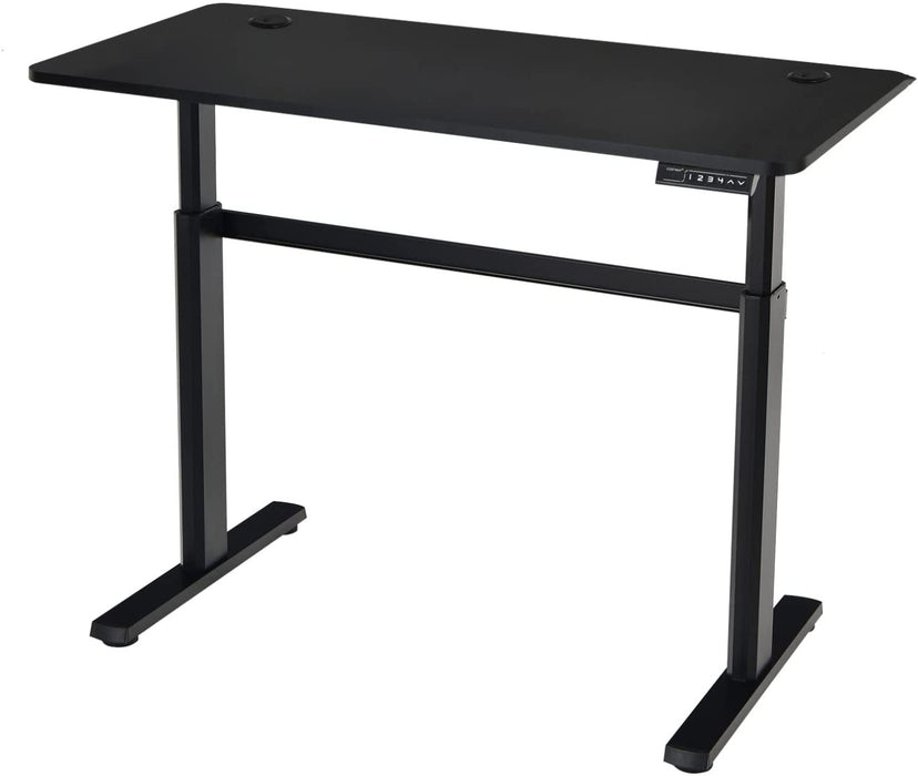 Ergonomic Computer Table Workstation - Black Office Desk with USB Charging Port - Perfect for Home Office and Remote Workspaces
