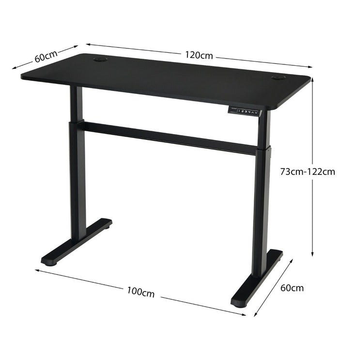 Ergonomic Computer Table Workstation - Black Office Desk with USB Charging Port - Perfect for Home Office and Remote Workspaces
