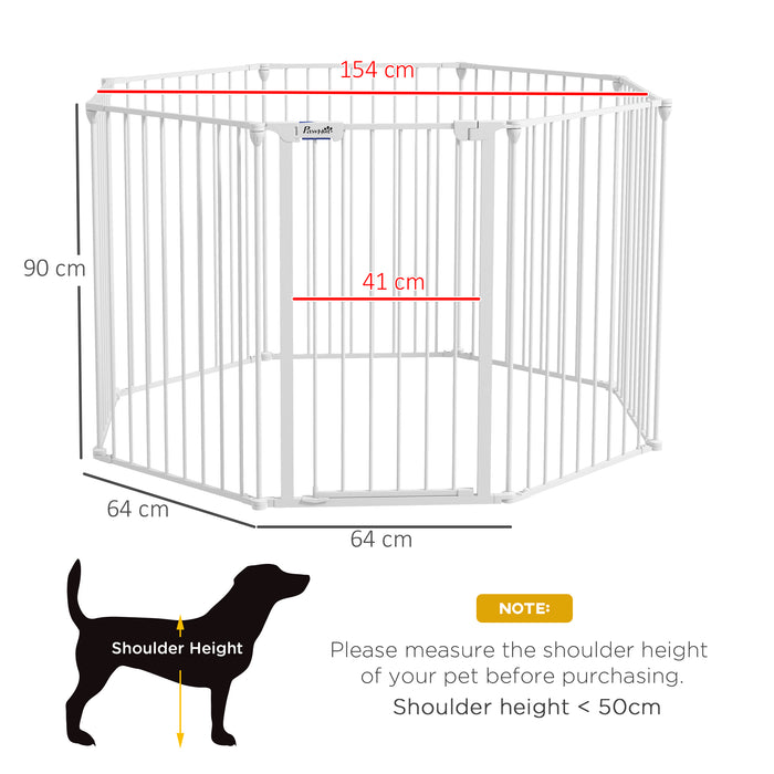8 Panel Dog Playpen & Double-Locking Safety Pet Gate - 2-In-1 Multifunctional, Foldable Dog Barrier for Home - Ideal for Medium-Sized Dogs