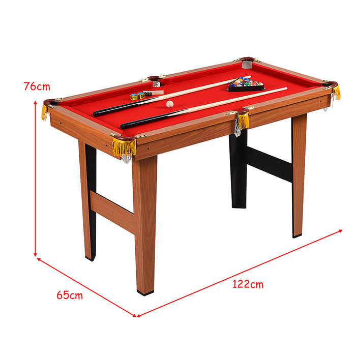 Billiards Table - Anti-collision Corners, Selected Red Velvet Cloth - Perfect for Professional and Home Use