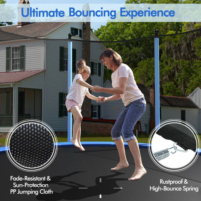 Outdoor Trampoline 8FT Model - 8/10/12FT Size, With Safety Enclosure Net and Ladder - Perfect for Energetic Kids and Physical Fitness Enthusiasts