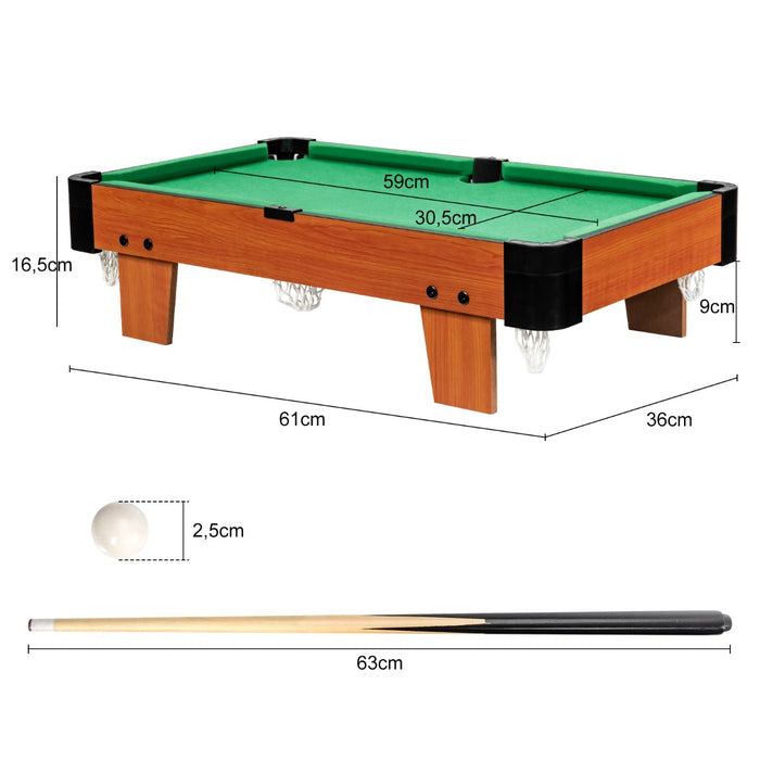 Wooden Table Top Brand - Compact Pool Set in Superior Wood Material - Perfect For Small Spaces and Miniature Billiard Enthusiasts
