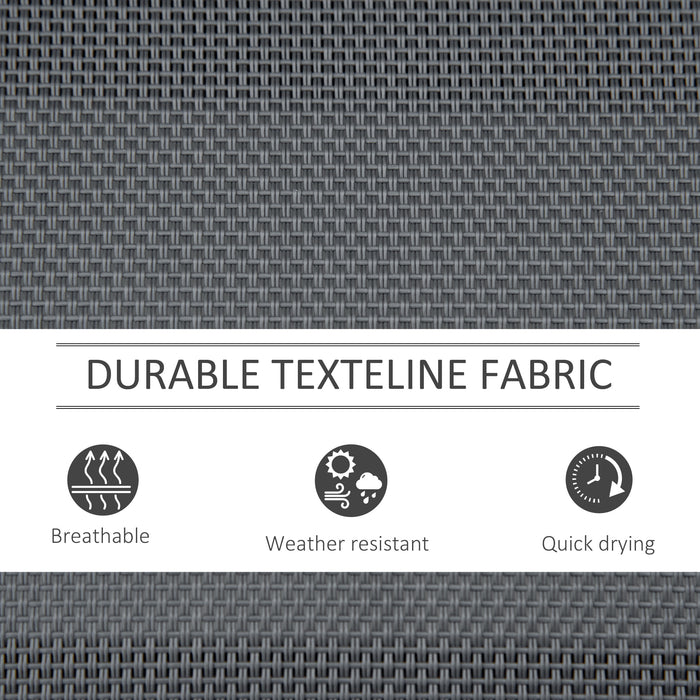 Outsunny 3-Seat Glider Rocking Chair for 3 People Garden Bench Patio Furniture Metal Frame, Grey