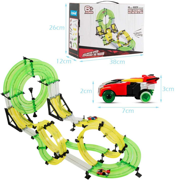 860cm Double Lane Rechargeable Racing Car Playset